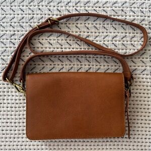 Madewell Leather Crossbody Bag – Saddle Brown